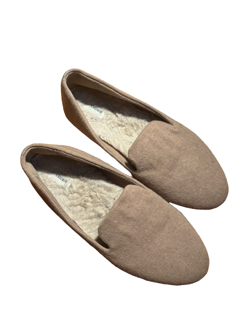 Birdies The Starling Beige/Tan Slip-On Flats with Fleece Lining - Size 9.5